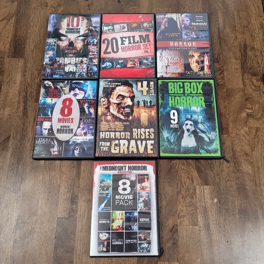 Horror Movie DVD Lot 7 Multi-Pack Sets Zombies B-Movie Collection Bundle